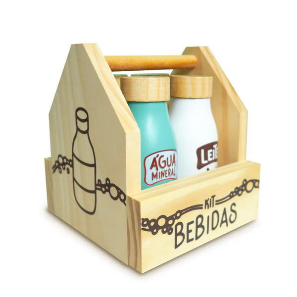 Kit Bebidas Brinquedo em Madeira